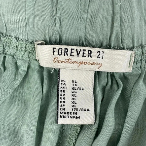 Mint green contemporary, pleated, pull on midi length skirt, size extra large - Picture 3 of 8